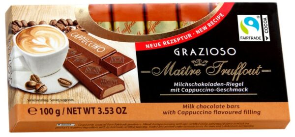 Grazioso milk chocolate with cappuccino cream filling 100g (8x12,5g)