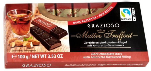 Grazioso dark chocolate with amaretto cream filling 100g (8x12,5g)