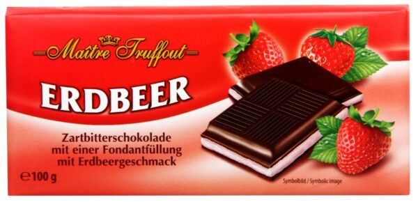 Dark chocolate with strawberry cream 100g