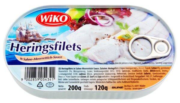 Herring fillets in horseradish sauce 200g