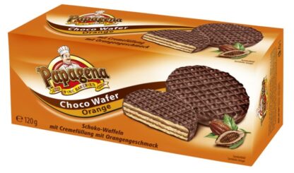 Chocolate wafers with orange flavoured cream filling 120g
