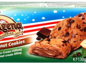 Choco chip cookies with hazelnut cream filling 130g