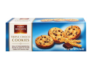 Triple choco cookies with chocolate chips 135g