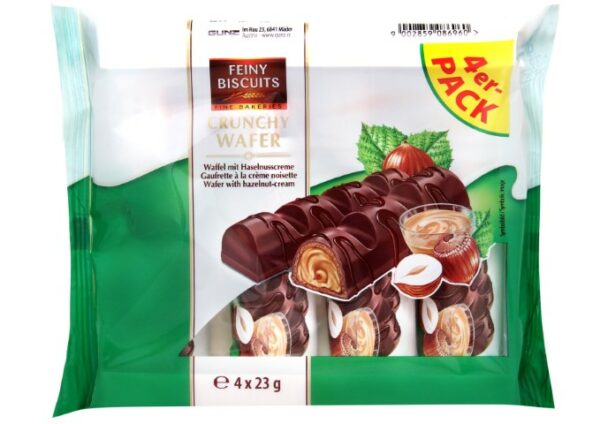 Wafer with milk-hazelnut cream filling 4x23g