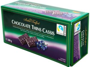 Chocolate Thins Cassis - dark chocolate bars blackcurrant 200g