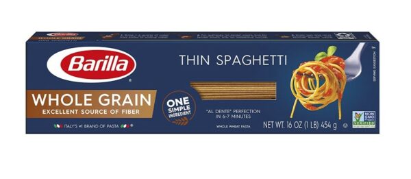 Barilla Whole Grain Pasta Thin Spaghetti 454 Gm