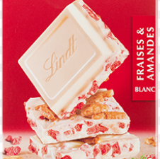 Lindt Grand Plasir Blanc Fraises & Amandes 150g(With Strawberries and Almonds)